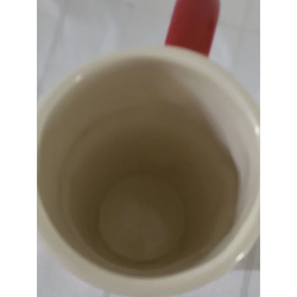 St. Nicholas Square Cream Mug with Red Bow Accents